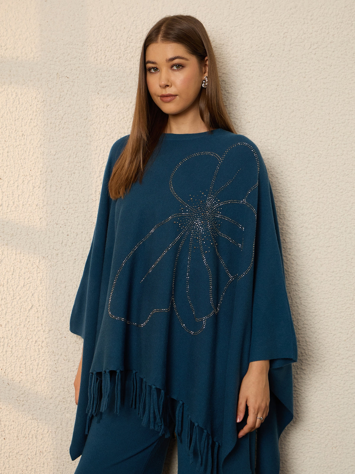 Thirty Threads Winter Embellished Coffee Round Neck Co-ords Set