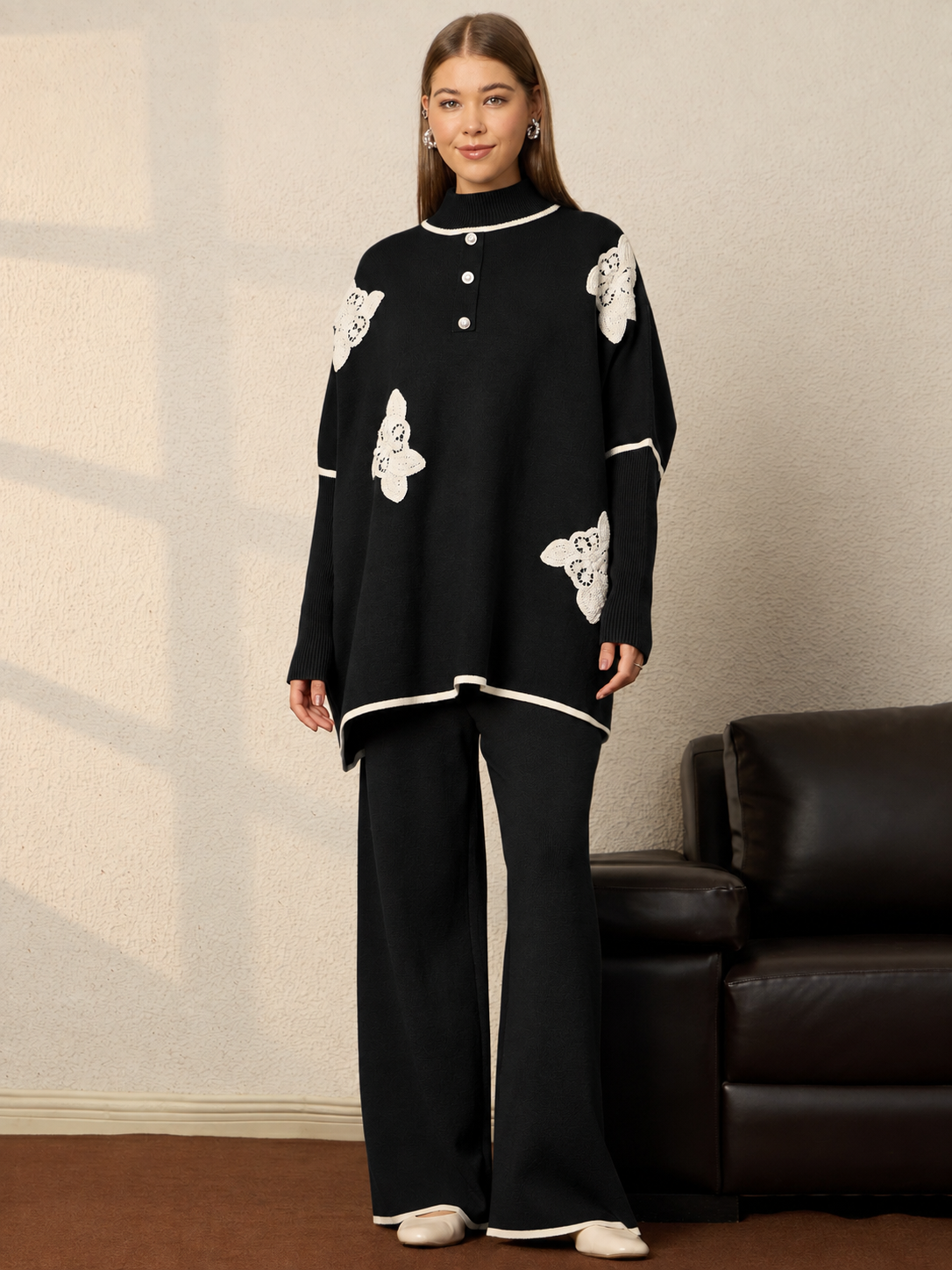 Thirty Threads Winter Rust Embroidered Stylished & Cosy Co-ords Set