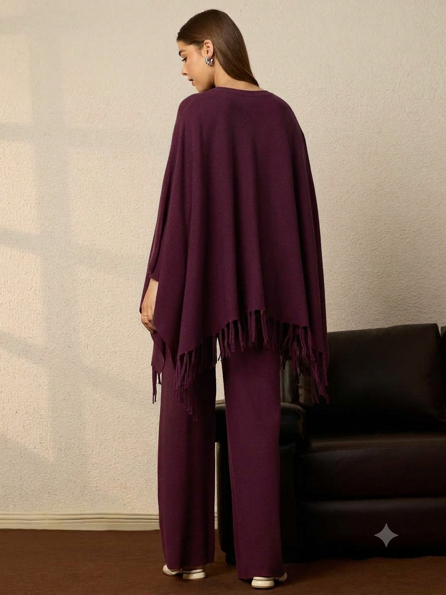 Thirty Threads Winter Embellished Black Round Neck Co-ords Set