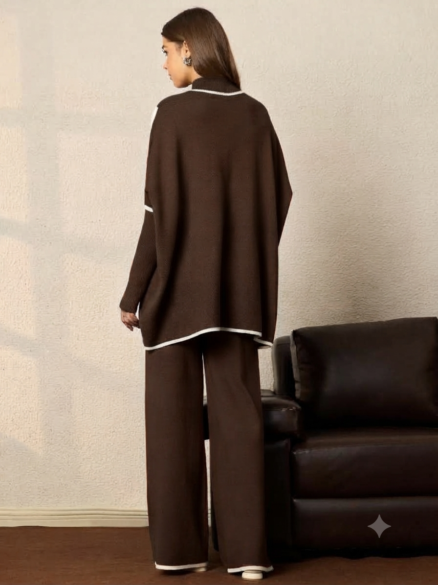 Thirty Threads Winter Rust Embroidered Stylished & Cosy Co-ords Set