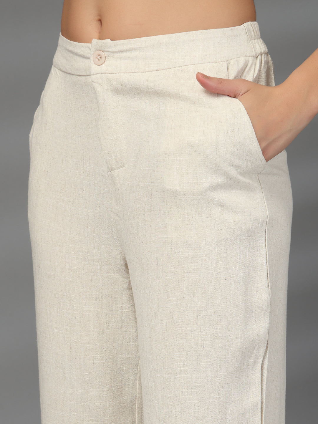 Thirty Threads Womens Oat Mel Solid Ankle Length Palazoo