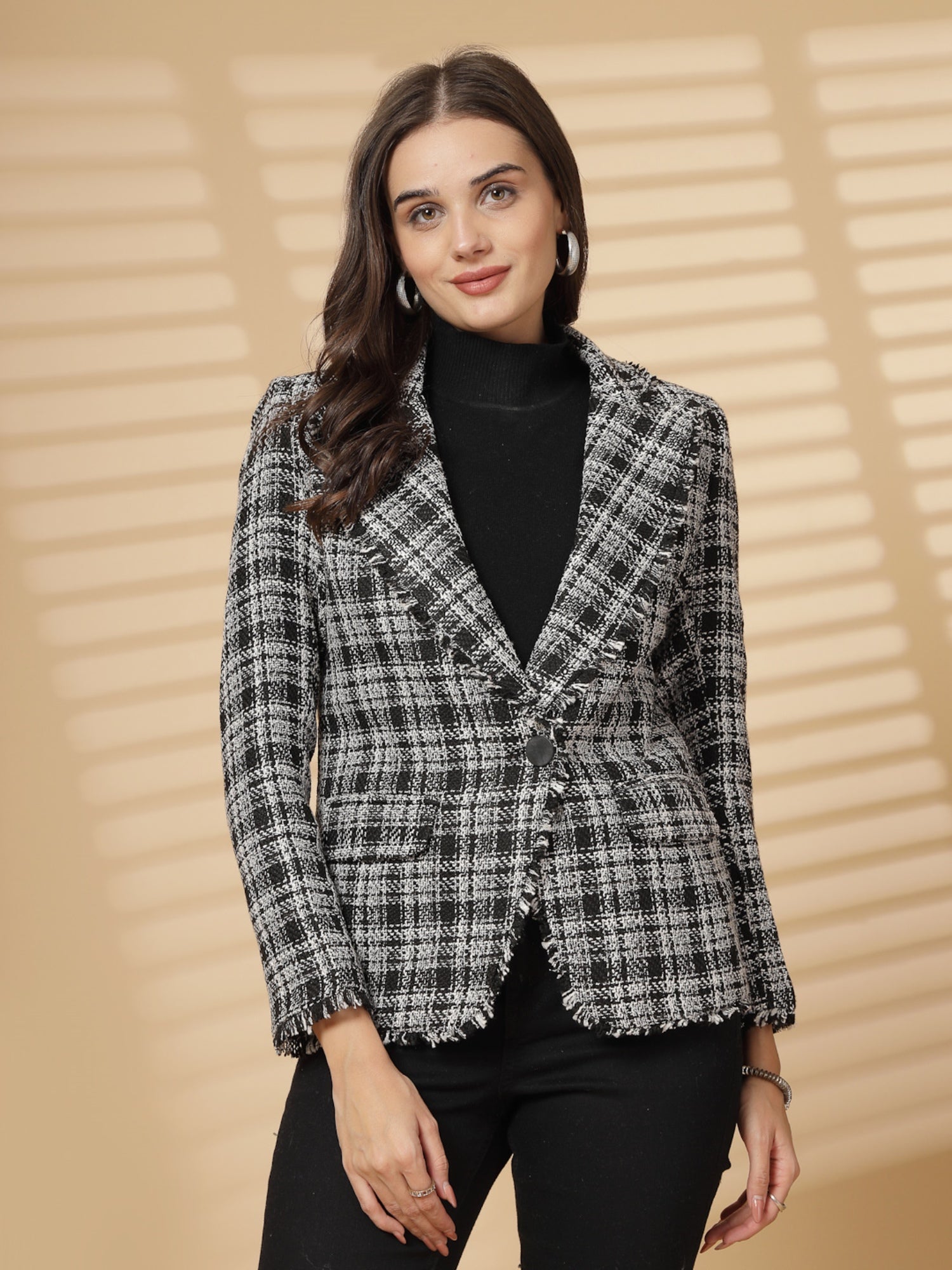 Women's Checked Overcoat