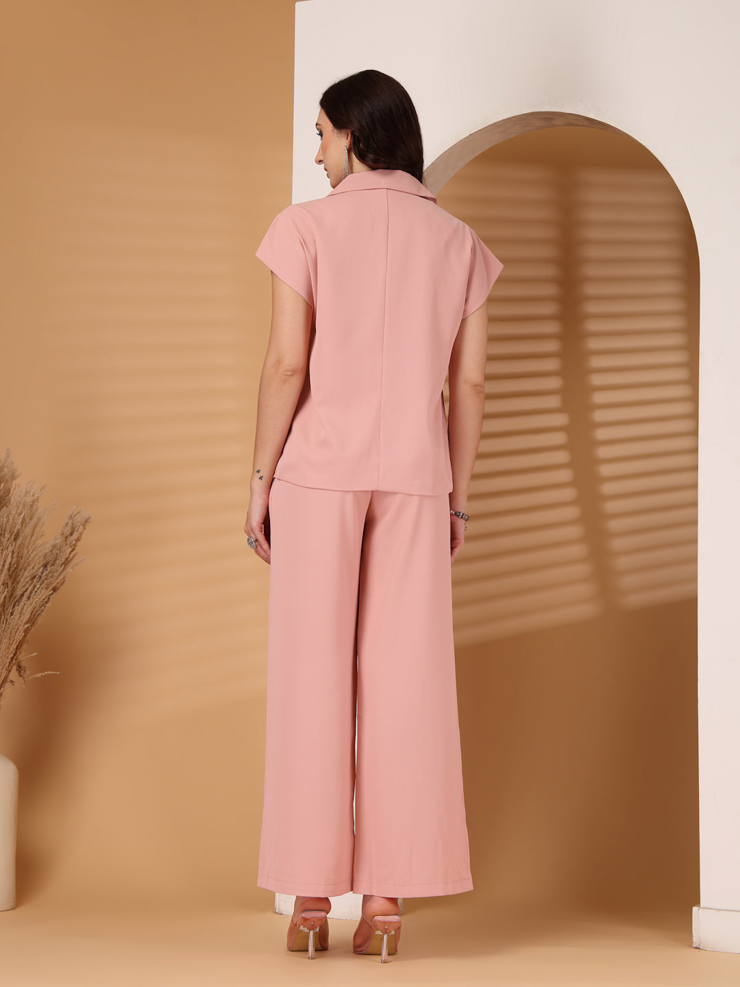 Thirty Threads Womens Lavender Embellished Collar Neck Regular Co-Ord Set