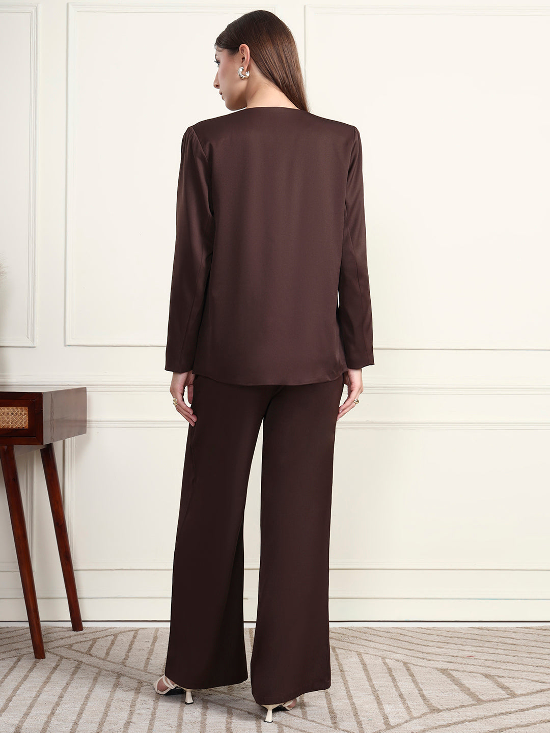 Thirty Threads Winter Wear Embellished V-Neck Long Sleeves Co-Ord Set