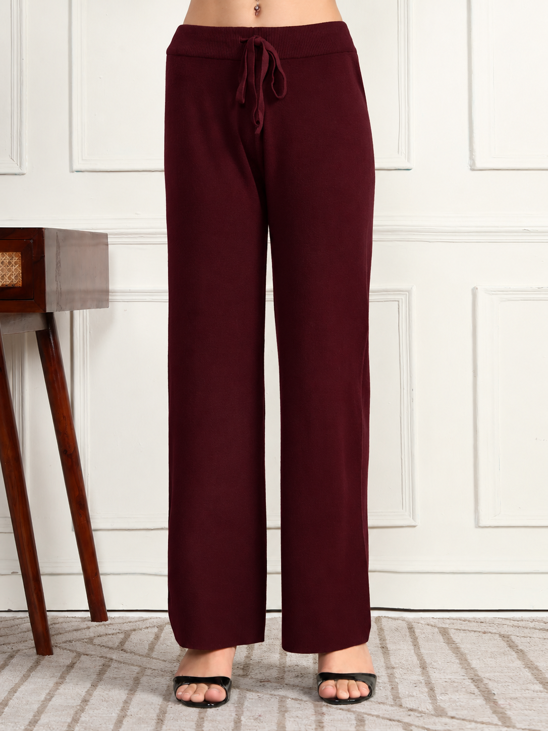 Thirty Threads Winter Wear Embroidered Mock Collar Long Sleeves Co-Ord Set