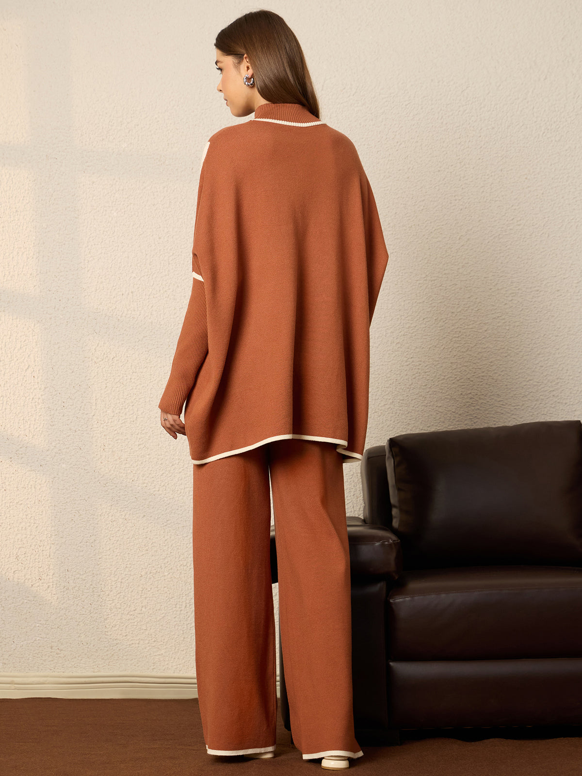 Thirty Threads Women Embroidered Coffee Co- Ord Set