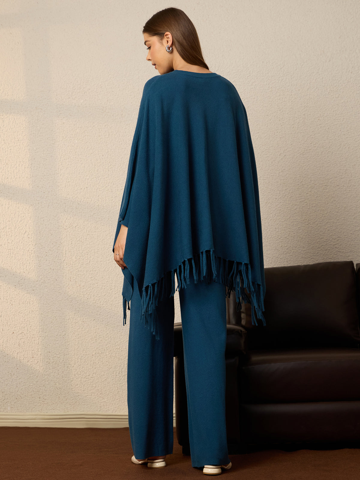 Thirty Threads Winter Embellished Coffee Round Neck Co-ords Set
