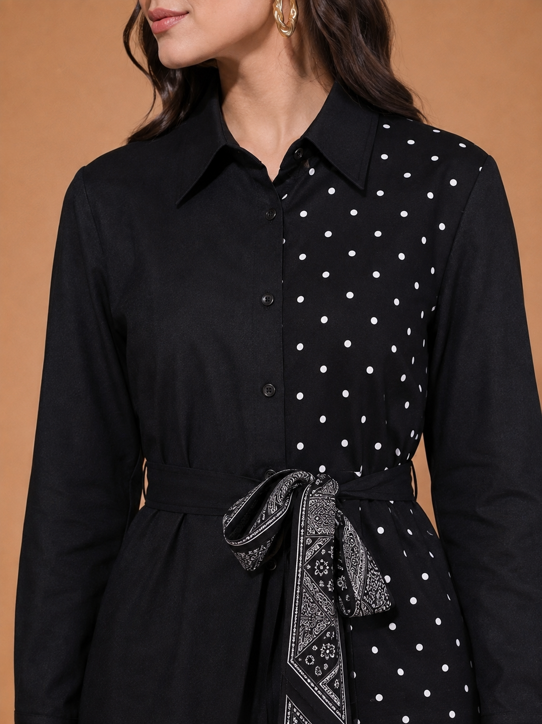 Thirty Threads Womens Denim Blue Solid Shirt Collar Neck Regular Co-Ord Set