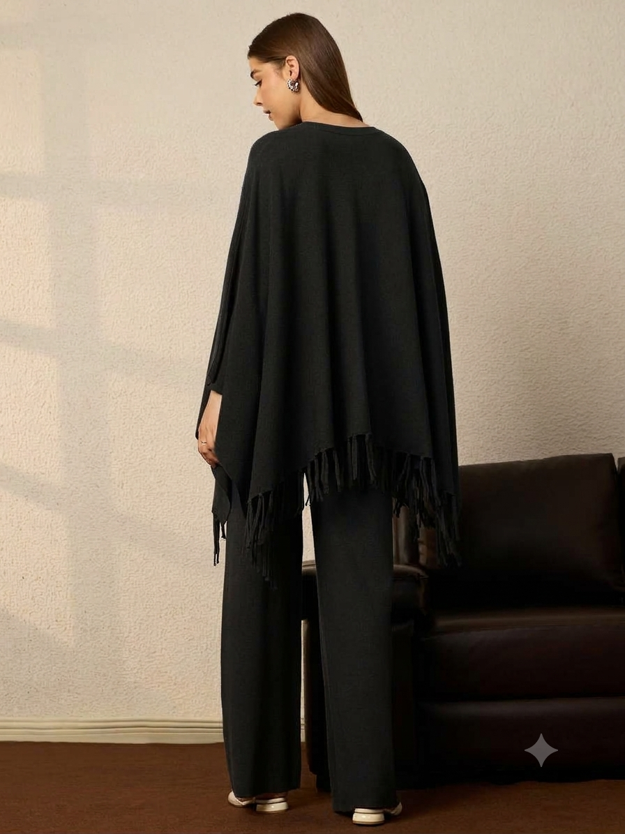 Thirty Threads Winter Embellished Coffee Round Neck Co-ords Set