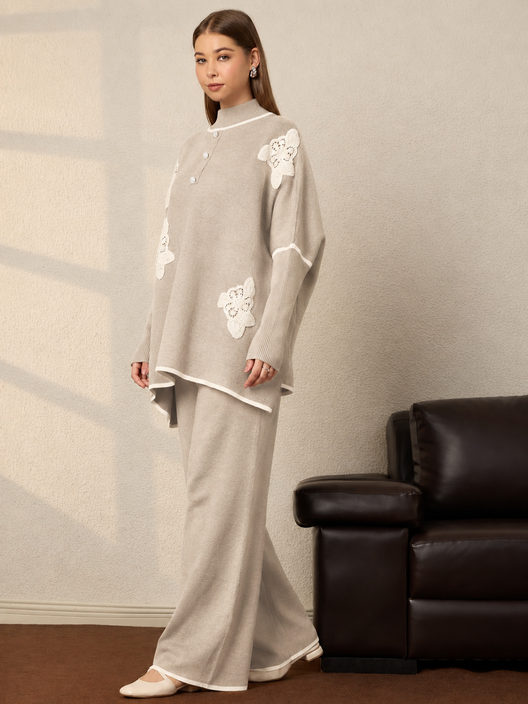Thirty Threads Winter Rust Embroidered Stylished & Cosy Co-ords Set