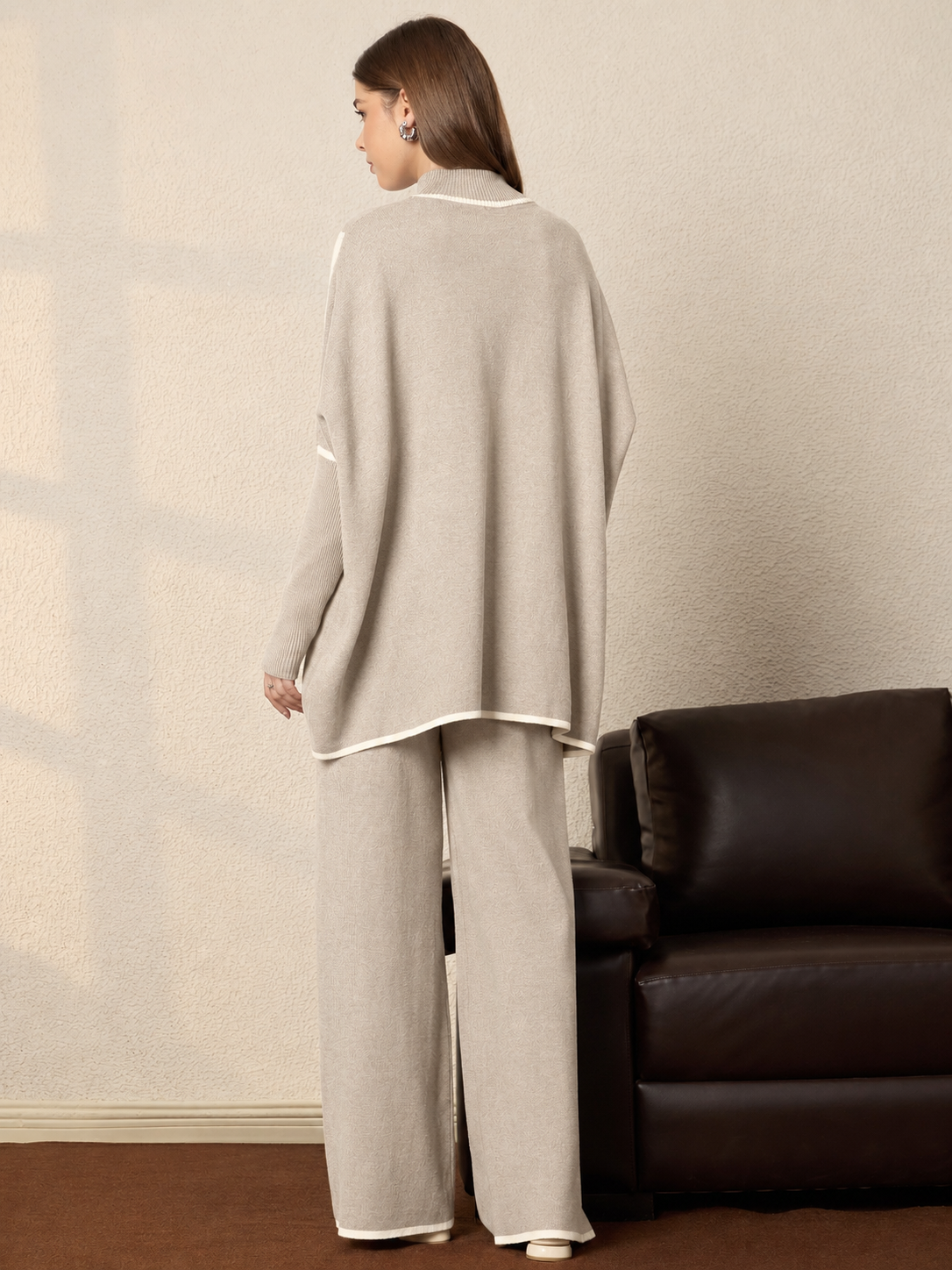 Thirty Threads Winter Rust Embroidered Stylished & Cosy Co-ords Set