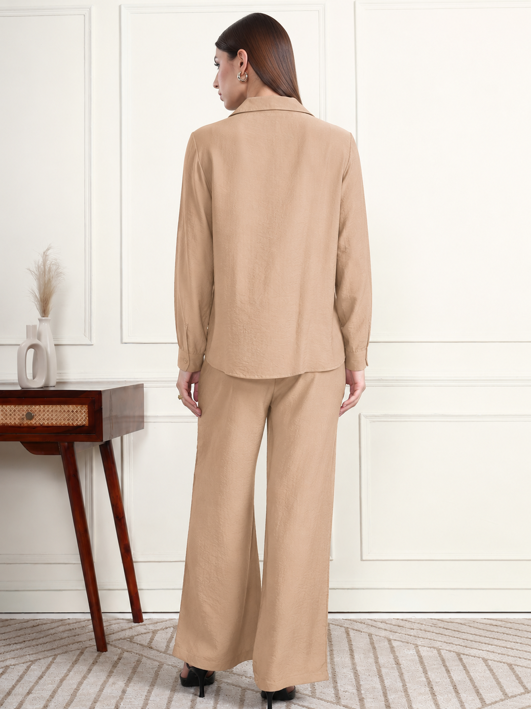 Thirty Threads Winter Wear Embellished Collar Long Sleeves Co-Ord Set