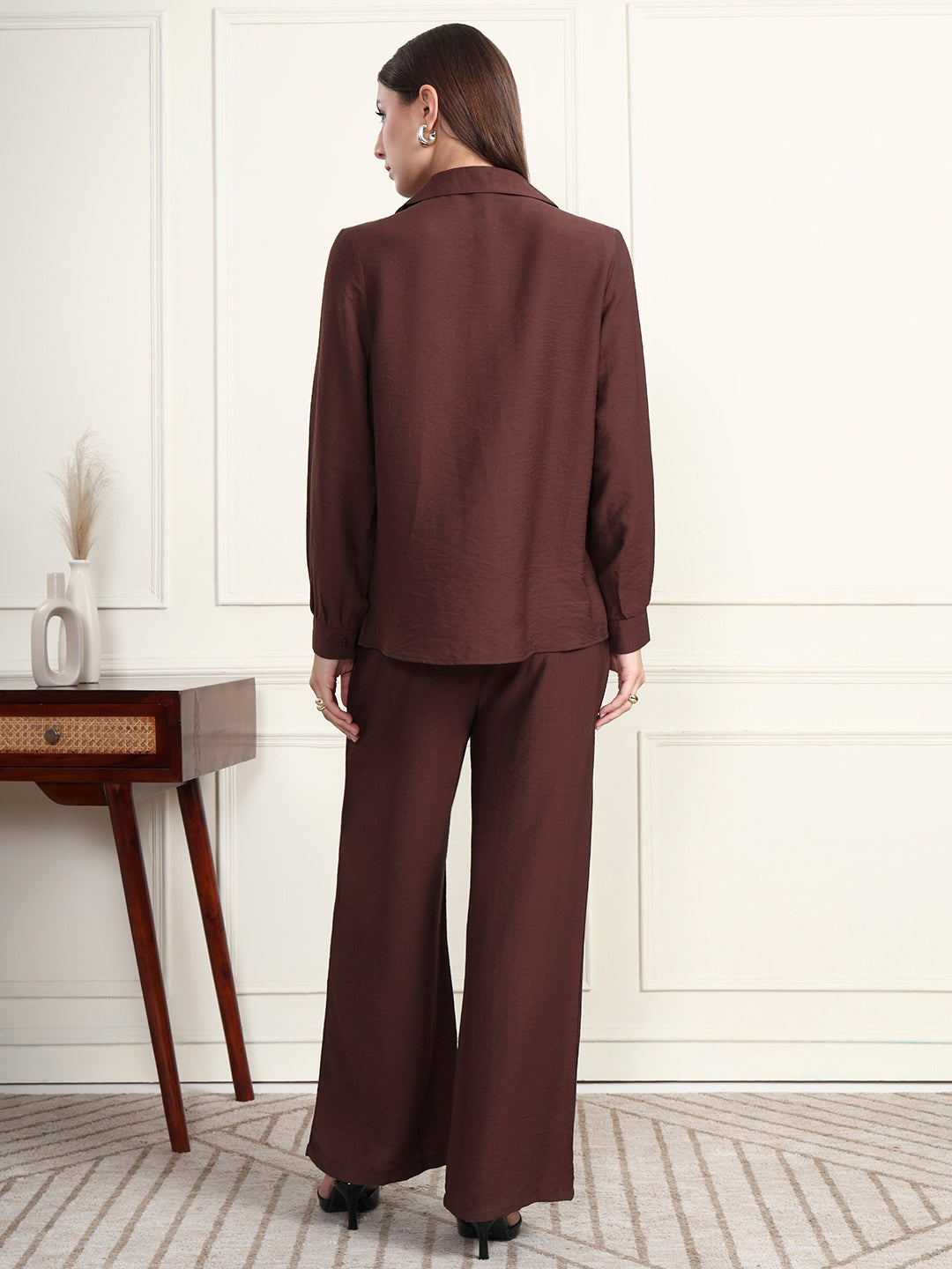 Thirty Threads Winter Wear Embellished Collar Long Sleeves Co-Ord Set