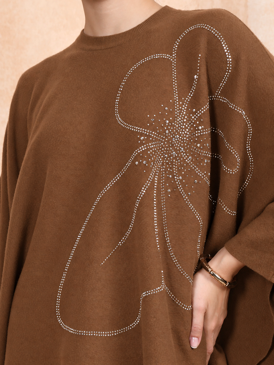Thirty Threads Winter Wear Embellished Mock Collar Long Sleeves Co-Ord Set