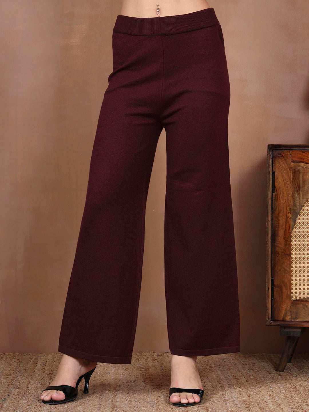 Thirty Threads Winter Wear Embroidered Mock Collar Long Sleeves Co-Ord Set